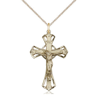 14kt Gold Filled Crucifix Medal Catholic Jewelry