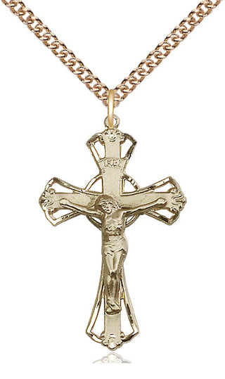 14kt Gold Filled Crucifix Medal Catholic Jewelry