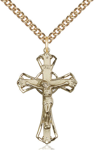 14kt Gold Crucifix Medal