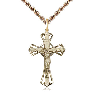 14kt Gold Crucifix Medal