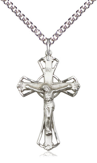 Sterling Silver Crucifix Medal Catholic Jewelry
