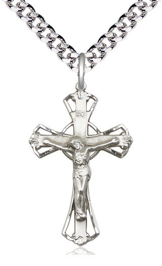 Sterling Silver Crucifix Medal Catholic Jewelry