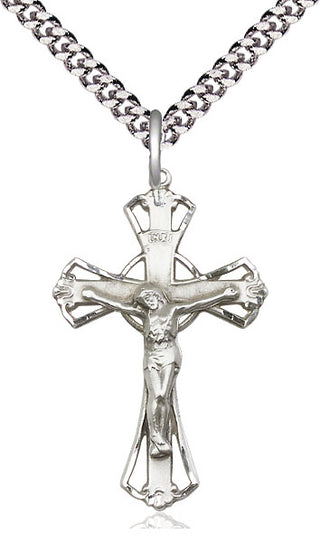 Sterling Silver Crucifix Medal Catholic Jewelry