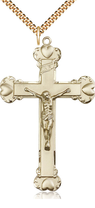 14kt Gold Filled Crucifix Medal Catholic Jewelry