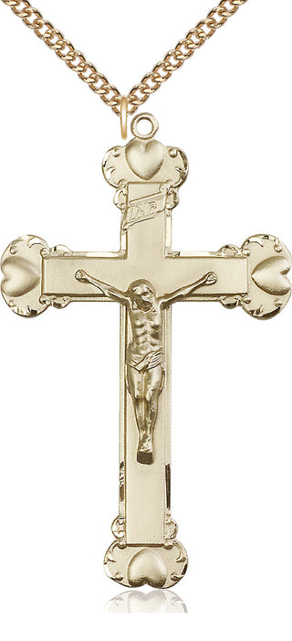 14kt Gold Filled Crucifix Medal Catholic Jewelry