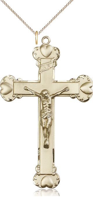 14kt Gold Crucifix Medal
