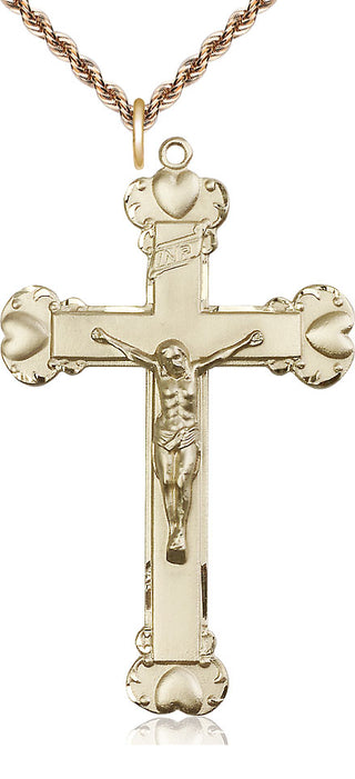 14kt Gold Crucifix Medal