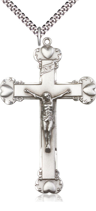 Pewter Crucifix Medal Catholic Jewelry