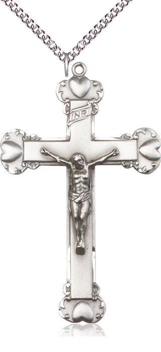 Sterling Silver Crucifix Medal Catholic Jewelry