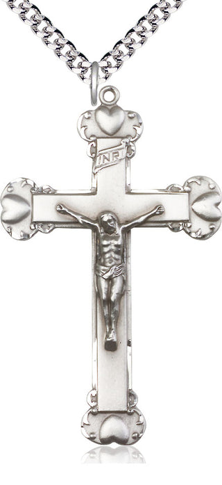 Sterling Silver Crucifix Medal Catholic Jewelry