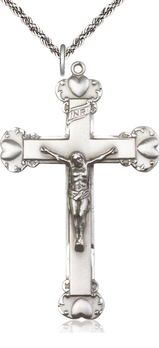 Sterling Silver Crucifix Medal Catholic Jewelry