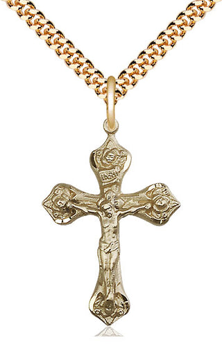 14kt Gold Filled Crucifix Medal Catholic Jewelry