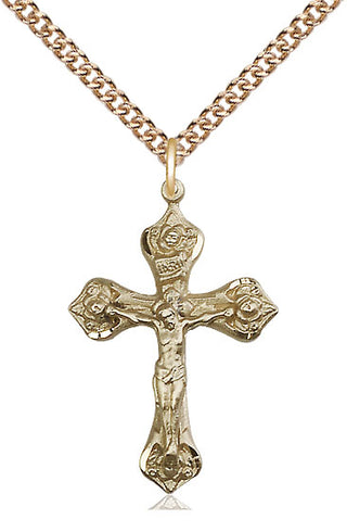 14kt Gold Filled Crucifix Medal Catholic Jewelry