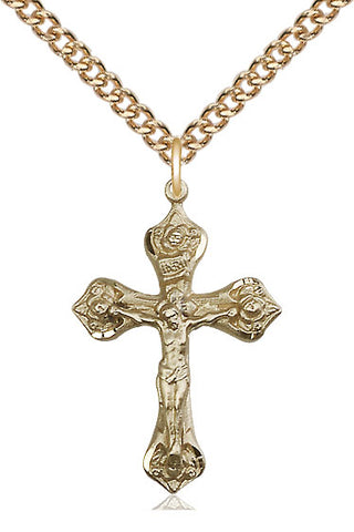 14kt Gold Filled Crucifix Medal Catholic Jewelry