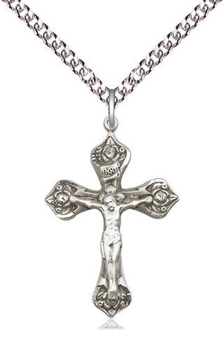 Sterling Silver Crucifix Medal Catholic Jewelry