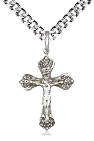 Sterling Silver Crucifix Medal Catholic Jewelry