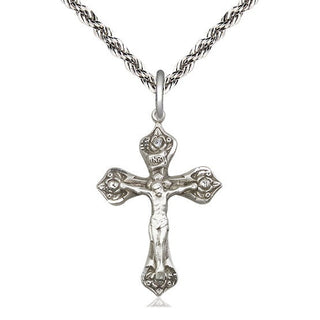 Sterling Silver Crucifix Medal Catholic Jewelry