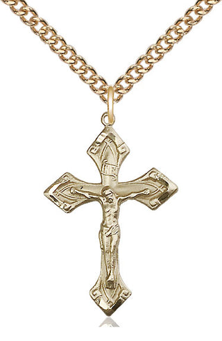 14kt Gold Filled Crucifix Medal Catholic Jewelry