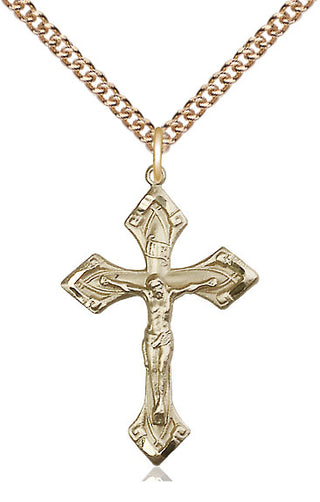 14kt Gold Crucifix Medal
