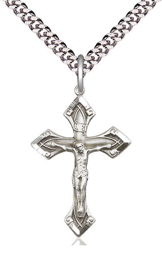 Sterling Silver Crucifix Medal Catholic Jewelry