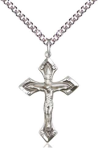 Sterling Silver Crucifix Medal Catholic Jewelry