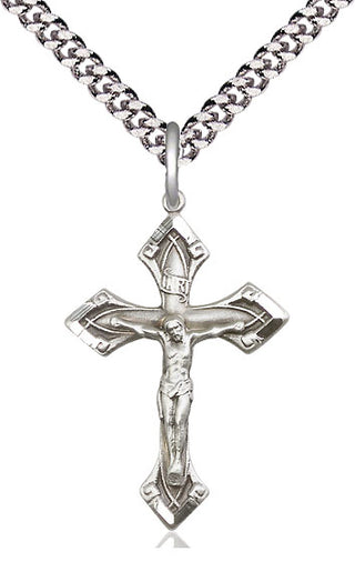 Sterling Silver Crucifix Medal Catholic Jewelry