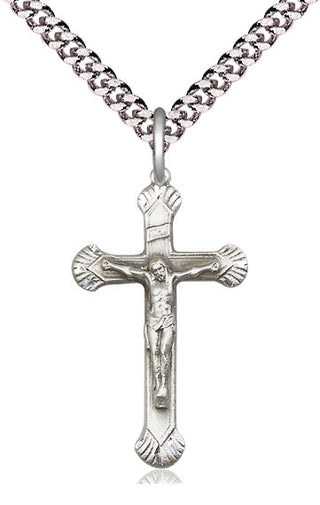 Sterling Silver Crucifix Medal Catholic Jewelry