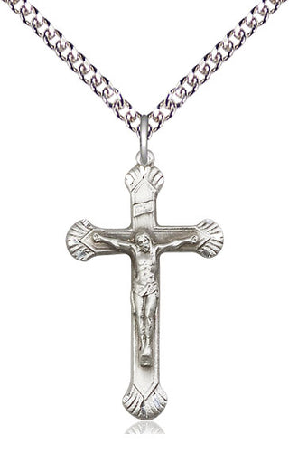 Sterling Silver Crucifix Medal Catholic Jewelry