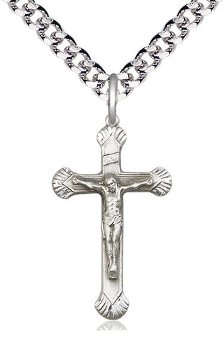 Sterling Silver Crucifix Medal Catholic Jewelry