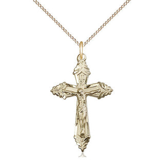 14kt Gold Filled Crucifix Medal Catholic Jewelry