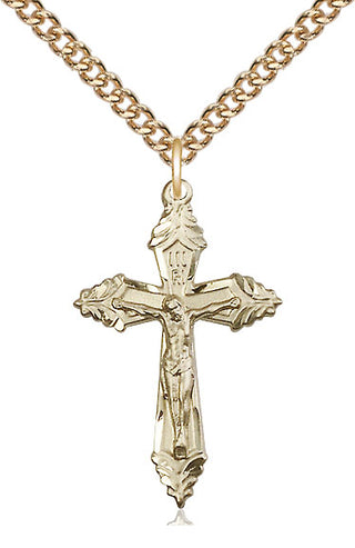 14kt Gold Crucifix Medal