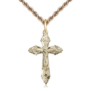 14kt Gold Crucifix Medal