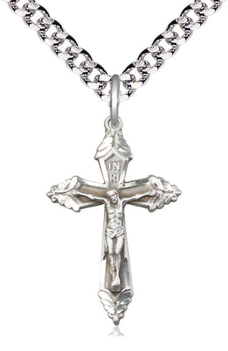 Sterling Silver Crucifix Medal Catholic Jewelry