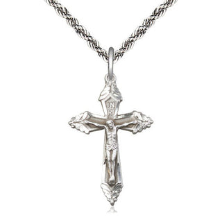 Sterling Silver Crucifix Medal Catholic Jewelry