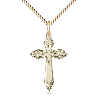 14kt Gold Filled Cross Medal Catholic Jewelry
