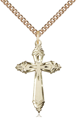 14kt Gold Filled Cross Medal Catholic Jewelry