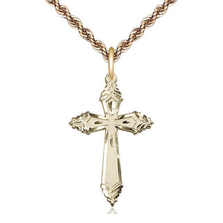 14kt Gold Filled Cross Medal Catholic Jewelry