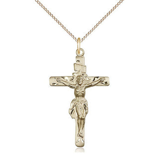 14kt Gold Filled Crucifix Medal Catholic Jewelry