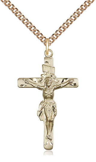 14kt Gold Filled Crucifix Medal Catholic Jewelry