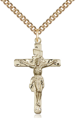 14kt Gold Filled Crucifix Medal Catholic Jewelry