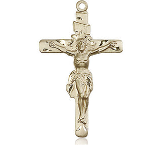 14kt Gold Crucifix Medal