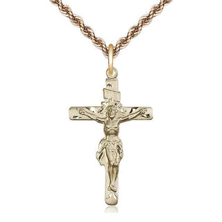 14kt Gold Crucifix Medal