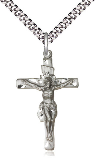 Sterling Silver Crucifix Medal Catholic Jewelry