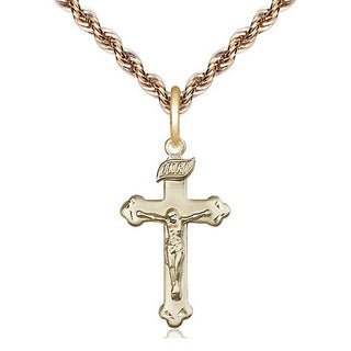 14kt Gold Crucifix Medal