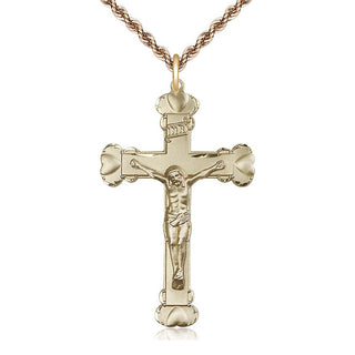 14kt Gold Filled Crucifix Medal Religious Jewelry