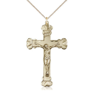 14kt Gold Crucifix Medal