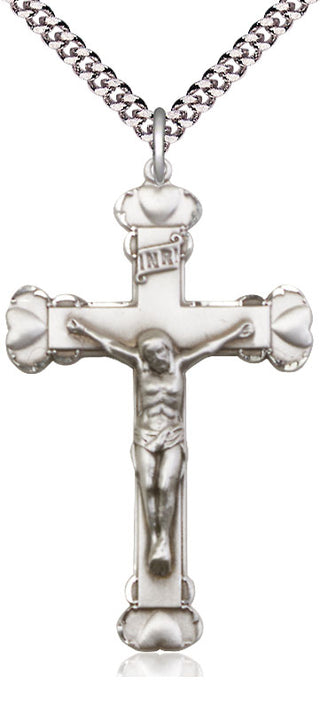 Sterling Silver Crucifix Medal Religious Jewelry