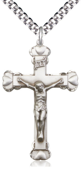 Sterling Silver Crucifix Medal Religious Jewelry