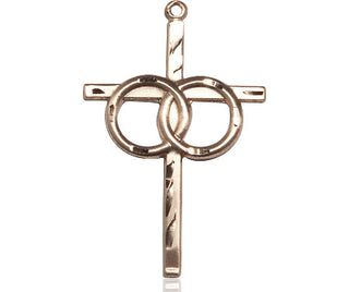 14kt Gold Filled Wedding Rings Cross Medal
