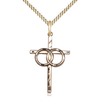 14kt Gold Filled Wedding Rings Cross Medal Catholic Jewelry